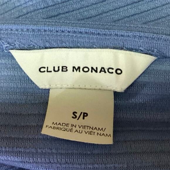 Club Monaco Blue Ribbed Knit Twist Front Stretch Sleeveless Tank Top Size S - Picture 4 of 5